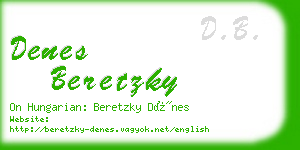 denes beretzky business card